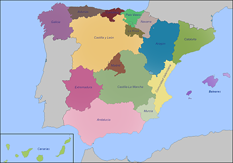 Spanien karte