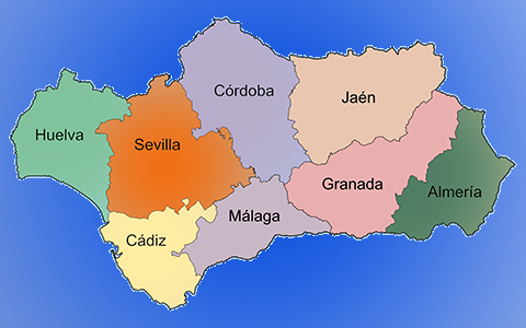 Andalusien karte