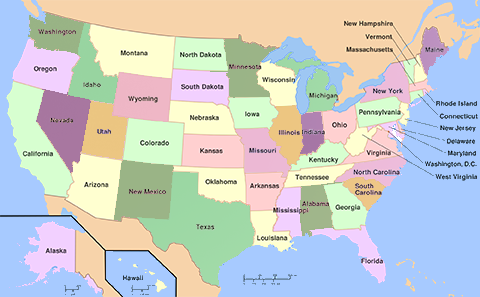 Stati Uniti mappa