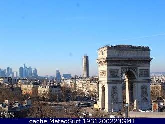 Wig Sjah stel voor Webcam Paris Arc De Triomphe Paris Île de France inland. Live weather streaming  web cameras