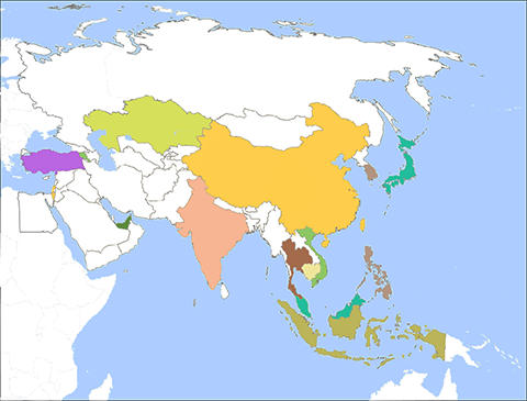 Ásia mapa