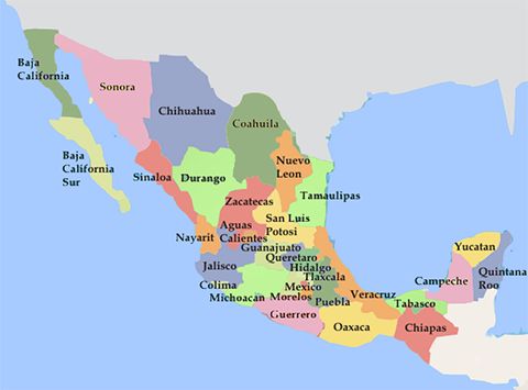 Messico mappa